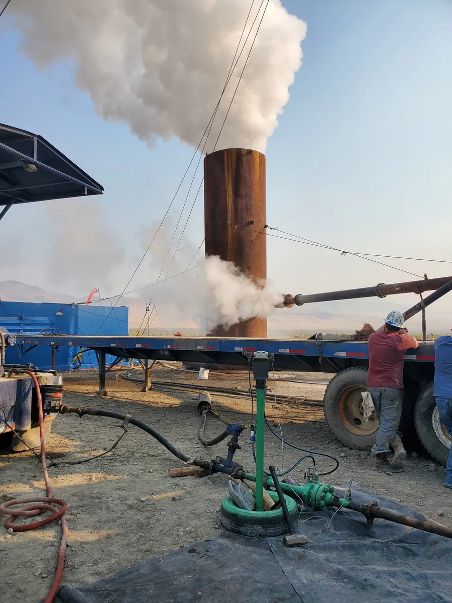 Flow test — steam venting through a silencer